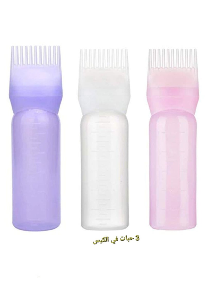 هبّة مجموعة من 3 زجاجات لتوزيع صبغة الشعر مع فرشاة متعددة الألوان - Image 1